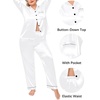 image:imageSWOMOG Womens Plus Size Pajamas Silky Pajama Set Button Down Sleepwear Classic Silk Pj Set Ladies Two Piece Loungewear SetPippingsnow White
