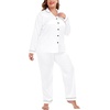image:imageSWOMOG Womens Plus Size Pajamas Silky Pajama Set Button Down Sleepwear Classic Silk Pj Set Ladies Two Piece Loungewear SetPippingsnow White