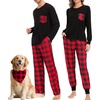 image:imageSWOMOG Adult Christmas Pajamas Buffalo Plaid Pajama Pants with Pockets Long Sleeve Tops for Couples amp FamilyBlack  Red Plaid