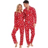 image:imageSWOMOG Christmas Family Matching Pajamas Long Sleeve Pj Set Festival Party Comfy Sleepwear with Button