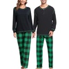 image:imageSWOMOG Couple Christmas Pajamas MEN amp WOMEN Pjs Long Sleeve Top amp Plaid Bottom Soft Sleepwear LoungewearBlack  Green