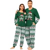 image:imageSWOMOG Couple Pajamas Sets Christmas Matching Long Sleeve Sleepwear Pjs Women amp Men Soft 2 Pieces LoungewearGreen White Elk