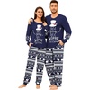 image:imageSWOMOG Couple Pajamas Sets Christmas Matching Long Sleeve Sleepwear Pjs Women amp Men Soft 2 Pieces LoungewearNavy Blue Snowflakes