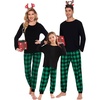 image:imageSWOMOG Family Christmas Matching Pajamas Set Long Sleeve Plaid Pajamas for Women Men Pjs Set Soft 2 PCS LoungewearGreen Plaid Pantswith Pockets