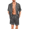 image:imageSWOMOG Men Silk Pajama Set Short Sleeve Satin PJs Sets 2 Piece Button Down Sleepwear Soft Summer Loungewear with PocketsBlack Floral