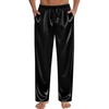 image:imageSWOMOG Mens Satin Silk Pajama Pant Long Pj Bottoms Soft Lounge Sleep Pants with Pockets amp DrawstringBlack
