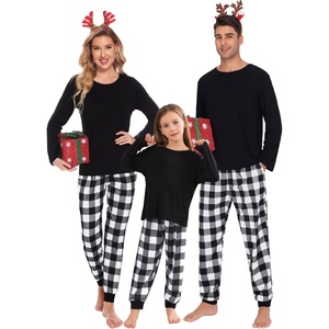 image:imageSWOMOG Family Christmas Matching Pajamas Set Long Sleeve Plaid Pajamas for Women Men Pjs Set Soft 2 PCS LoungewearWhite Plaid Pantswith Pockets