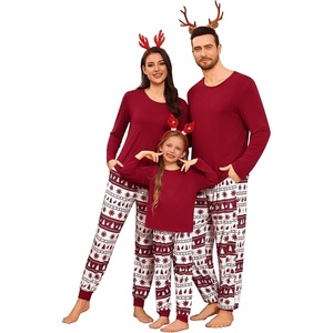 image:imageSWOMOG Family Christmas Matching Pajamas Set Long Sleeve Plaid Pajamas for Women Men Pjs Set Soft 2 PCS LoungewearWhite Red Christmas Pantswith Pockets