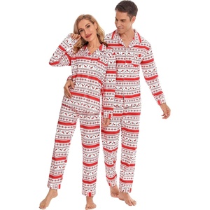image:imageSWOMOG Family Christmas Pajamas Set Women amp Men Long Sleeve Pj Set Party Sleepwear ButtonDown Loungewear Set Women White with Flower Deer Small