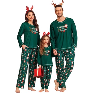 image:imageSWOMOG Family Matching Christmas Pajamas Set Holiday Sleepwear Long Sleeves Pjs for WomenCozy Xmas Pajamas Green Santa Claus Medium