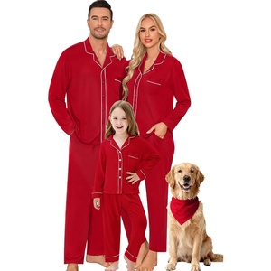 image:imageSWOMOG Matching Button Down Family Pajama Set Long Sleeve Men Christmas Pajama Green