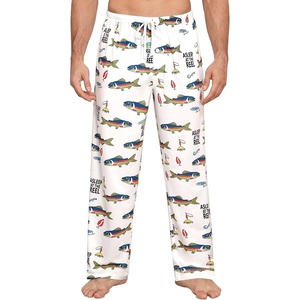 image:imageSWOMOG Mens Pajama Pants Soft Sleepwear Pant Lounge Pj Bottoms with Drawstring amp Button Fly amp PocketsWhite Shark