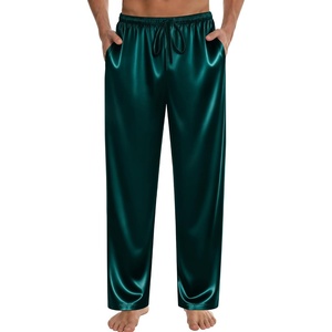 image:imageSWOMOG Mens Satin Silk Pajama Pant Long Pj Bottoms Soft Lounge Sleep Pants with Pockets amp DrawstringDeep Green