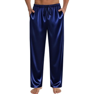 image:imageSWOMOG Mens Satin Silk Pajama Pant Long Pj Bottoms Soft Lounge Sleep Pants with Pockets amp DrawstringDeep Navy Blue
