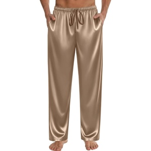 image:imageSWOMOG Mens Satin Silk Pajama Pant Long Pj Bottoms Soft Lounge Sleep Pants with Pockets amp DrawstringOpaue Couche