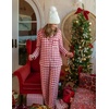 image:imageSWOMOG 100 Cotton Pajama Sets for Women Long Sleeve Button Down Plaid Sleep Set 2 Pcs Striped Loungewear with PocketsRed Plaid