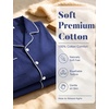 image:imageSWOMOG 100 Cotton Pajamas Set for Women 2PCS Stripe Button Down Pjs Set Sleepwear Soft Long Sleeve Lounge with PocketNavy Blue