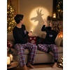 image:imageSWOMOG Adult Christmas Pajamas Buffalo Plaid Pajama Pants with Pockets Long Sleeve Tops for Couples amp FamilyBlack Red Plaid