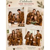 image:imageSWOMOG Christmas Matching Family Pajamas Set Silk Satin Button Down Long Sleeve WomenMenKids 2PCS Holiday SleepwearDeep Brick Red