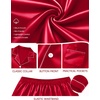image:imageSWOMOG Christmas Matching Family Pajamas Set Silk Satin Button Down Long Sleeve WomenMenKids 2PCS Holiday SleepwearRed