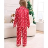 image:imageSWOMOG Family Christmas Pajamas Matching Sets Stain Silk Family Pajamas Long Sleeve Button Down Pj Set Holiday SleepwearBindingred Candy Cane