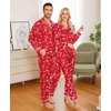 image:imageSWOMOG Family Christmas Pajamas Matching Sets Stain Silk Family Pajamas Long Sleeve Button Down Pj Set Holiday SleepwearBindingred Candy Cane