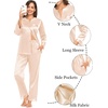 image:imageSWOMOG Family Christmas Pajamas Matching Sets Stain Silk Family Pajamas Long Sleeve Button Down Pj Set Holiday SleepwearChampagne