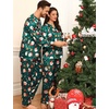 image:imageSWOMOG Family Christmas Pajamas Matching Sets Stain Silk Family Pajamas Long Sleeve Button Down Pj Set Holiday SleepwearGreen Santa