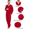 image:imageSWOMOG Family Christmas Pajamas Matching Sets Stain Silk Family Pajamas Long Sleeve Button Down Pj Set Holiday SleepwearRed