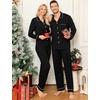 image:imageSWOMOG Family Christmas Pajamas Set Long Sleeve Button Down Sleepwear Festival Party Xmas Holiday Pjs SetBlack