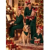 image:imageSWOMOG Family Christmas Pajamas Set Long Sleeve Button Down Sleepwear Festival Party Xmas Holiday Pjs SetGreen