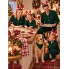 image:imageSWOMOG Family Christmas Pajamas Set Long Sleeve Button Down Sleepwear Festival Party Xmas Holiday Pjs SetGreen