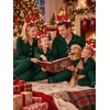 image:imageSWOMOG Family Christmas Pajamas Set Long Sleeve Button Down Sleepwear Festival Party Xmas Holiday Pjs SetGreen