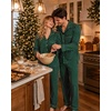 image:imageSWOMOG Family Christmas Pajamas Set Long Sleeve Button Down Sleepwear Festival Party Xmas Holiday Pjs SetGreen Stripes