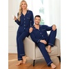 image:imageSWOMOG Family Christmas Pajamas Set Long Sleeve Button Down Sleepwear Festival Party Xmas Holiday Pjs SetNavy Blue