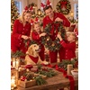 image:imageSWOMOG Family Christmas Pajamas Set Long Sleeve Button Down Sleepwear Festival Party Xmas Holiday Pjs SetRed