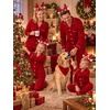 image:imageSWOMOG Family Christmas Pajamas Set Long Sleeve Button Down Sleepwear Festival Party Xmas Holiday Pjs SetRed