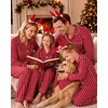 image:imageSWOMOG Family Christmas Pajamas Set Long Sleeve Button Down Sleepwear Festival Party Xmas Holiday Pjs SetRed Stripes