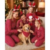 image:imageSWOMOG Family Christmas Pajamas Set Long Sleeve Button Down Sleepwear Festival Party Xmas Holiday Pjs SetRed Stripes