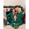 image:imageSWOMOG Family Matching Christmas Pajama Sets UltraSoft PJs Sets Long Sleeve Button Down SleepwearGreen Plaid