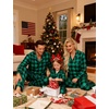 image:imageSWOMOG Family Matching Christmas Pajama Sets UltraSoft PJs Sets Long Sleeve Button Down SleepwearGreen Plaid