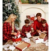 image:imageSWOMOG Family Matching Christmas Pajama Sets UltraSoft PJs Sets Long Sleeve Button Down SleepwearPull Over Red Plaid