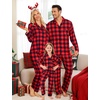 image:imageSWOMOG Family Matching Christmas Pajama Sets UltraSoft PJs Sets Long Sleeve Button Down SleepwearRed Plaid