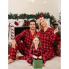 image:imageSWOMOG Family Matching Christmas Pajama Sets UltraSoft PJs Sets Long Sleeve Button Down SleepwearRed Plaid