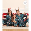 image:imageSWOMOG Family Matching Pajama Set Silky Satin Pajamas Long Sleeve Sleepwear Button Down Loungewear 2 Pcs Pj SetChristmas Cute Print 120Age for 67Y