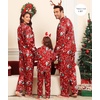 image:imageSWOMOG Family Matching Pajama Set Silky Satin Pajamas Long Sleeve Sleepwear Button Down Loungewear 2 Pcs Pj SetChristmas Pattern Red 120Age for 67Y