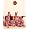 image:imageSWOMOG Family Matching Pajamas Set Button Down Sleepwear Long Sleeve Nightwear Christmas PJS Holiday Pajamas1 Christmas Red Stripe