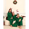 image:imageSWOMOG Family Matching Pajamas Set Button Down Sleepwear Long Sleeve Nightwear Christmas PJS Holiday Pajamas1 Green Plaid
