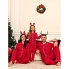 image:imageSWOMOG Family Matching Pajamas Set Button Down Sleepwear Long Sleeve Nightwear Christmas PJS Holiday Pajamas1 Red