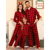 image:imageSWOMOG Family Matching Pajamas Set Button Down Sleepwear Long Sleeve Nightwear Christmas PJS Holiday Pajamas1 Red Plaid